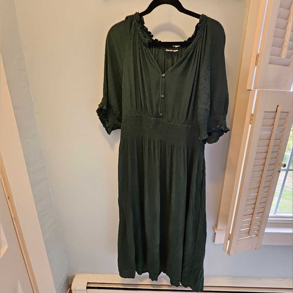 GAP Textured Green Dress